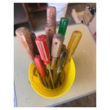 Lot of Large screw drivers.