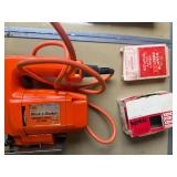 Tool box including stapler and Black and Decker Jig Saw