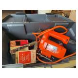 Tool box including stapler and Black and Decker Jig Saw