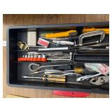 Popular Mechanics tool box and contents.