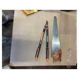 Nicholson Hand Saw & Black & Decker Loppers – Yard & Wood Cutting Tool Lot