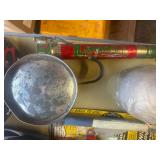 vintage Lowell handheld bug sprayer, bike helmets and more