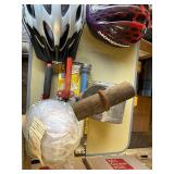 vintage Lowell handheld bug sprayer, bike helmets and more