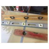 Levels, wood mallet, fan, drive set , hammers ect