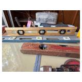 Levels, wood mallet, fan, drive set , hammers ect