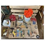 Huge Mixed Tool & Hardware Lot – Hand Tools, Fasteners, Buckets, Stapler & More – Shop Lot