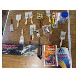 Box of paint brushes,turbo washer , gloves