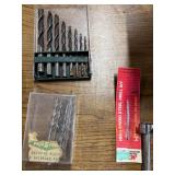 Bits, pipe insulation, grass clipper , screw drivers