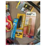 Mixed Tool & Hardware Lot – Master Lock Cable, Hand Tools, Level, Saw Blade, Accessories & More