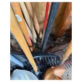 Huge lot of yard tools, rakes, garden claws edges