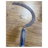 3-vintage agricultural sickles/saw