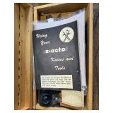 X-Acto knife set and an Ungar Electric Pencil set plus vintage level and skeleton keys