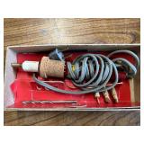 X-Acto knife set and an Ungar Electric Pencil set plus vintage level and skeleton keys