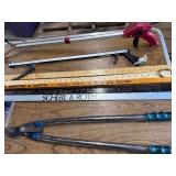 Local promo yardsticks , pruning saw , saw blades ect