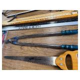 Local promo yardsticks , pruning saw , saw blades ect
