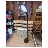 Reading light and square fan both power up