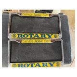 Rotary plates and Two briefcases