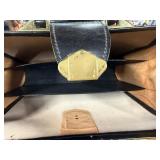 Rex lock black leather attaché briefcase