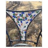 Mediterranean-style mosaic bistro Steel outdoor chairs