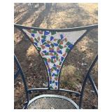 Mediterranean-style mosaic bistro Steel outdoor chairs