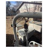 vintage white metal and vinyl strap patio chaise lounge chair/rocker