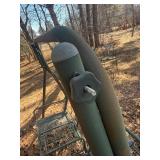 metal patio swing in green , in decent shape