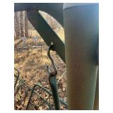 metal patio swing in green , in decent shape