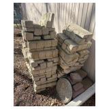 Huge lot of concrete landscape pavers or retaining wall blocks