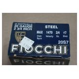 25 Fiocchi 20 Gauge 2-3/4" Steel 7 Shot Shotshells