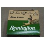 20 Remington Game Loads .410 Bore 2-1/2" 6 Shot Shotshells