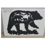 Laser Cut Metal Black Bear Wall Art