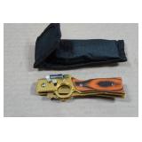 8" Rifle Shaped Gold Tone Folding Knife