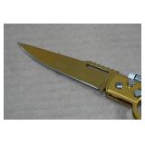 8" Rifle Shaped Gold Tone Folding Knife