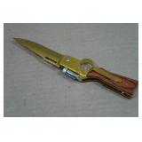 8" Rifle Shaped Gold Tone Folding Knife