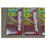 *4* Walleye Plus Glow #6 Hooks with Leaders