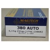 50 Magtech .380 Auto 95 Gr FMC Ammo