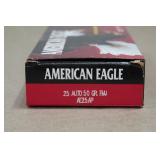 50 American Eagle .25 Auto 50 Gr FMJ Ammo
