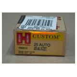 25 Hornady Custom .25 Auto 35 Gr XTP Ammo