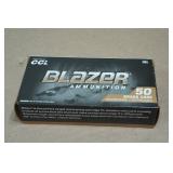 50 CCI Blazer Brass 9mm Luger 124 Gr FMJ Ammo