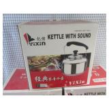 (F-0) 3 Stainless Steel Tea Pots wi...