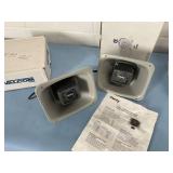(2) Valcom FlexHorn Clarity S-604 Compact 70-Volt 4-Watt Paging Horn Loudspeakers