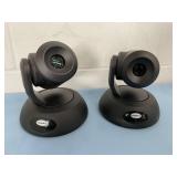 (2) Vaddio RoboSHOT 12E High Defintion Professional Pan / Tilt / Zoom PTZ Remote Control Cameras with HDMI
