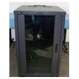 Middle Atlantic Audio Video (A/V) Equipment Rack with Lockable Smoked Glass Front, Lockable Sides and Back with (2) Fans and on Lockable Casters