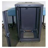 Middle Atlantic Audio Video (A/V) Equipment Rack with Lockable Smoked Glass Front, Lockable Sides and Back with (2) Fans and on Lockable Casters