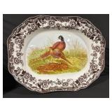 Spode Wildlife Transferware Dinnerware Set - Brown Floral Border with Birds & Animals