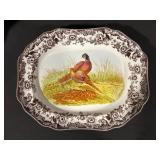 Spode Wildlife Transferware Dinnerware Set - Brown Floral Border with Birds & Animals