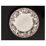 Spode Wildlife Transferware Dinnerware Set - Brown Floral Border with Birds & Animals