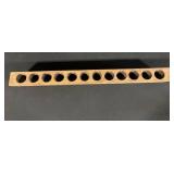Wooden Hole Block with Multiple Circular Holes - Long Workshop Bar