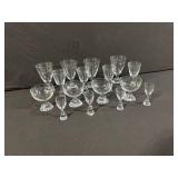 lead Crystal Stemware Set - Assorted Goblets & Cordial Glasses