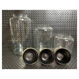 Vintage Glass Apothecary Jars - 3-Piece Set with Brass Cone Lids